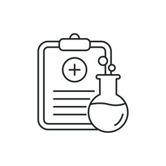 Lab test results. Medical report icon concept isolated on white background. Vector illustration