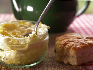 Clotted cream and fresh baked scones