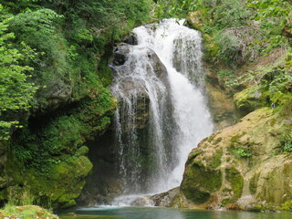 Sum Falls in the Vintgar Gorge or Bled Gorge - Bled, Slovenia (Triglav National Park) - Der...