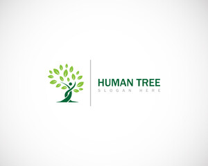 human tree logo creative design concept nature yoga education