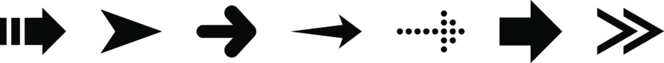 Set of black vector arrows. Arrows icon. Arrow vector icon. Arrows vector collection.