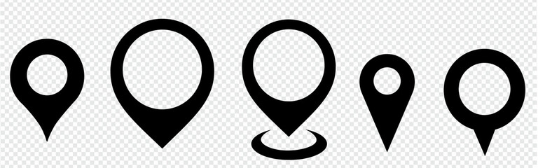 Simple map pin. Map marker pointer icon set. Modern map markers. location pin sign. Map pin place marker. Location icon. Flat style.