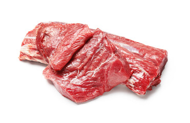 Fototapeta premium Raw beef brisket on white background