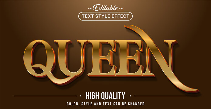 Editable text style effect - Queen text style theme.