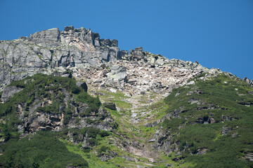 beautiful alpine landscape in the hohe tauern national park in austria, salzburg at a sunny summer day