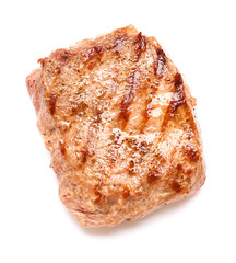 Tasty beef steak on white background