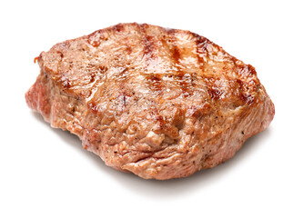 Tasty beef steak on white background