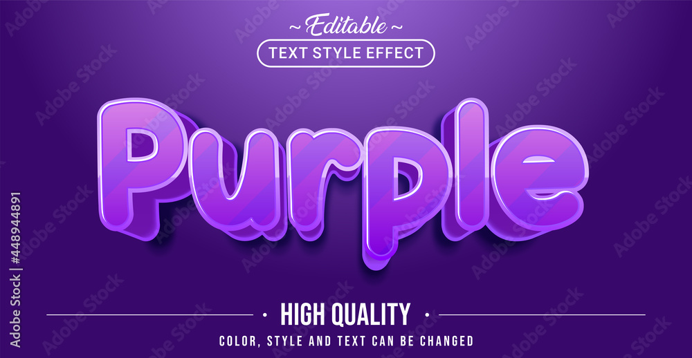 Poster editable text style effect - purple text style theme.