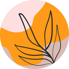 Highlights cover, posts and stories for social media, Vector illustration, boho, minimalism