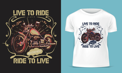 Creative Motorcycle T-Shirt Design Template
