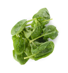 Fresh spinach leaves on white background
