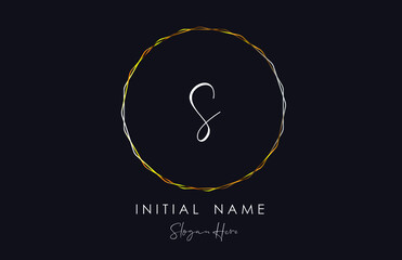 Stylish and Elegant luxurious logo of letter S with golden polygon and dark blue background for company name or initial name.