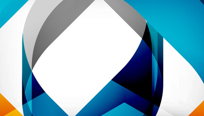 Obraz premium Abstract square shape with overlapping waves, minimal geometric background. Vector Illustration For Wallpaper, Banner, Background, Landing Page