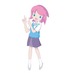 女子学生_イラスト_A
