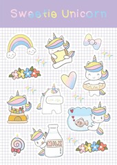 Sweetie Unicorn Sticker Set