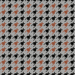 Knitted seamless goose foot pattern. Square design. Vector illustration.