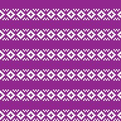 Purple Christmas Fair Isle Seamless Pattern Background