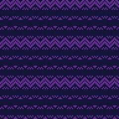 Purple Christmas Fair Isle Seamless Pattern Background