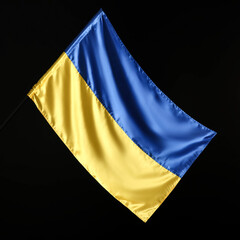 Flag of Ukraine on dark background