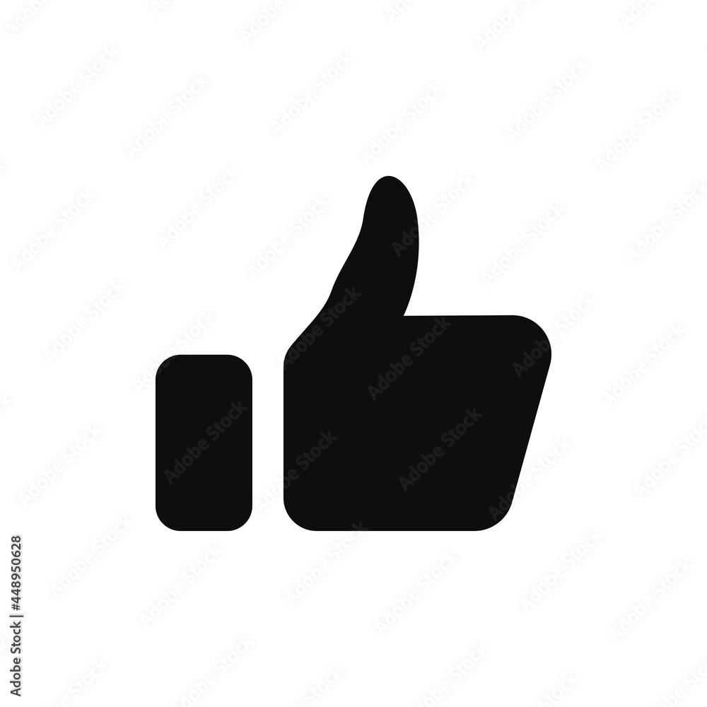 Poster approval or like icon in the form of a thumb at the top for ui social media, mobile app. vector illu