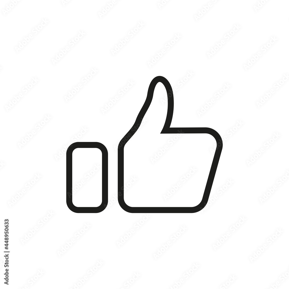 Poster approval or like icon in the form of a thumb at the top for ui social media, mobile app. vector illu