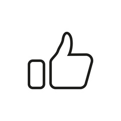 Approval or like icon in the form of a thumb at the top for ui social media, mobile app. Vector illustration.