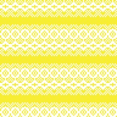 Yellow Christmas Fair Isle Seamless Pattern Background