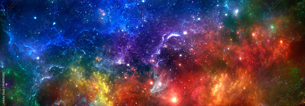 Canvas Prints abstract space background with colorful nebula and stars