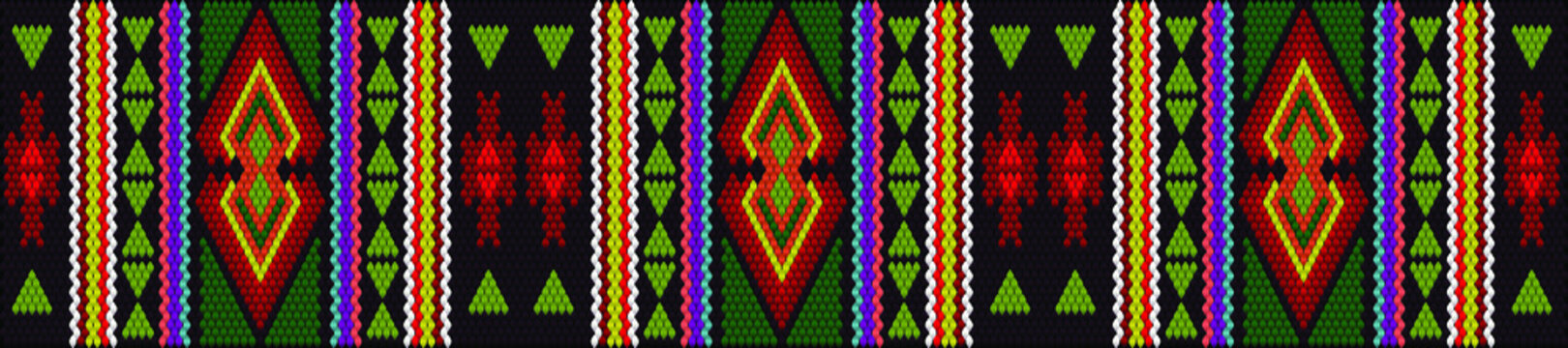  Seamless ethnic ornament for fabrics, interiors, ceramics and furniture in the style of Latin America.