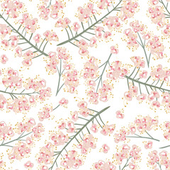 Seamless pattern with flowering branches of a chestnut tree. hand drawn vector plant flowers background