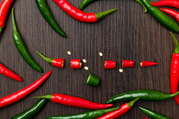 Red and Green Chillies Flatlay