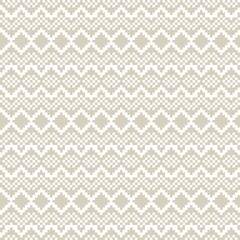 Brown Christmas Fair Isle Seamless Pattern Background