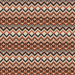 Brown Christmas Fair Isle Seamless Pattern Background