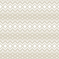Brown Christmas Fair Isle Seamless Pattern Background
