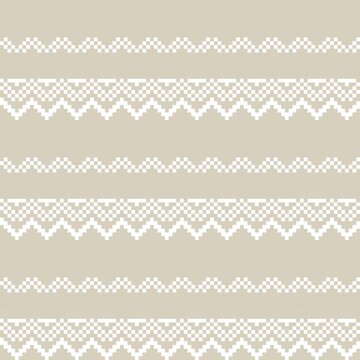 Brown Christmas Fair Isle Seamless Pattern Background