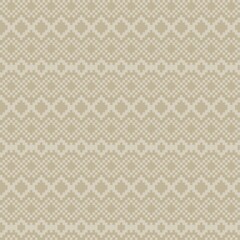 Brown Christmas Fair Isle Seamless Pattern Background