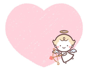 天使と弓矢のハートフレーム