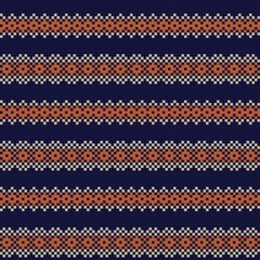 Brown Christmas Fair Isle Seamless Pattern Background