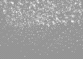 Falling Snow Overlay Background. Snowfall Winter Christmas Background. Vector Illustration.