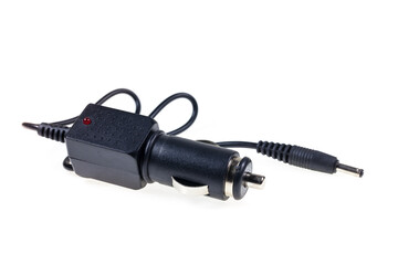 Mobile charger In car on White background.