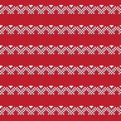 Red Christmas Fair Isle Seamless Pattern Background