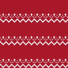 Red Christmas Fair Isle Seamless Pattern Background