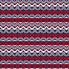 Red Christmas Fair Isle Seamless Pattern Background