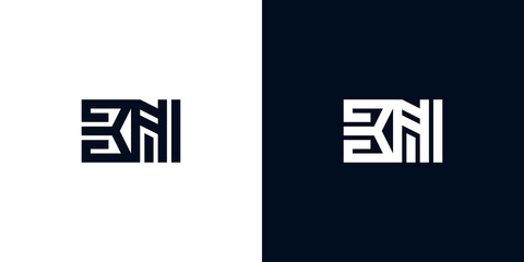 Minimal creative initial letters BN logo.