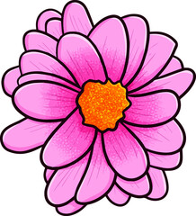 Cute and beautiful summer flower in cartoon style