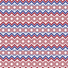 Red Christmas Fair Isle Seamless Pattern Background