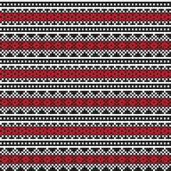 Red Christmas Fair Isle Seamless Pattern Background