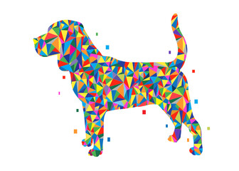 Beagle dog  Wpap pop art colorful minimalist illustration vector.