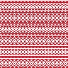 Red Christmas Fair Isle Seamless Pattern Background