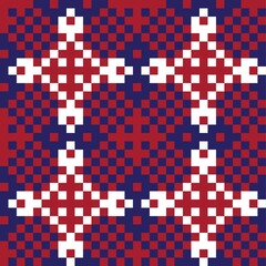 Red Christmas Fair Isle Seamless Pattern Background